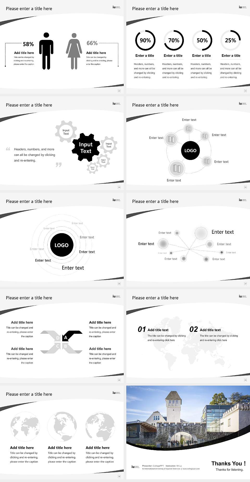 IU International University of Applied Sciences Course/Courseware Creation PPT Template4:3 ratio PPT effect preview image4