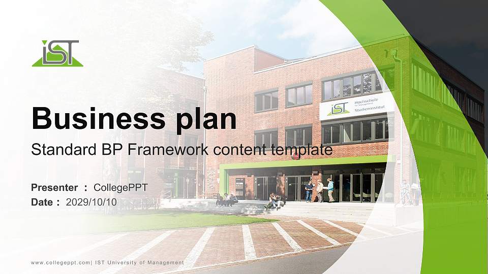 IST University of Management Competition/Entrepreneurship Contest PPT Template16:9 ratio PPT effect preview image