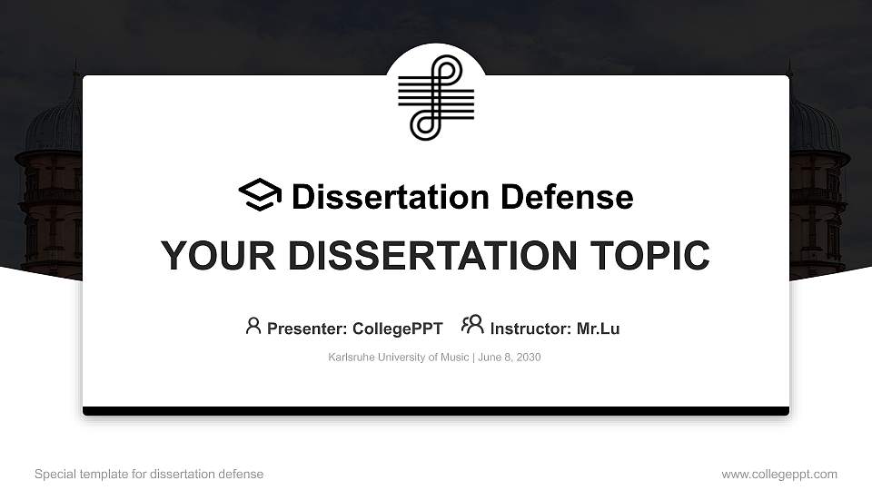 Karlsruhe University of Music Graduation Thesis Defense PPT Template16:9 ratio PPT effect preview image