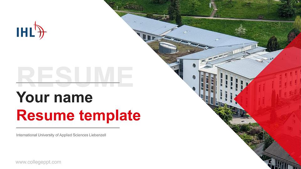 International University of Applied Sciences Liebenzell Resume PPT Template16:9 ratio PPT effect preview image