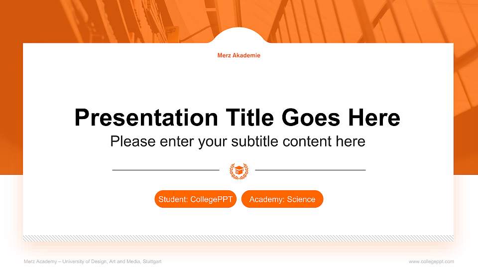 Merz Academy – University of Design, Art and Media, Stuttgart National Scholarship Defense PPT Template16:9 ratio PPT effect preview image