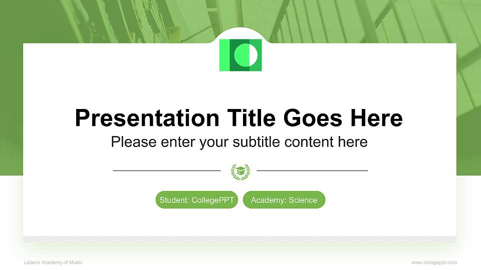 Lübeck Academy of Music National Scholarship Defense PPT Template16:9 ratio PPT effect preview image