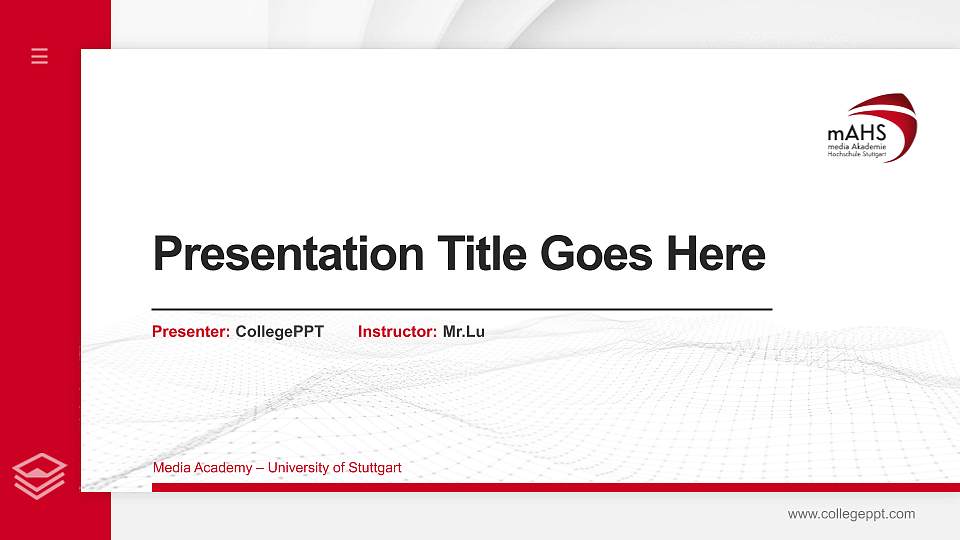 Media Academy – University of Stuttgart Thesis Proposal/Graduation Defense PPT Template16:9 ratio PPT effect preview image