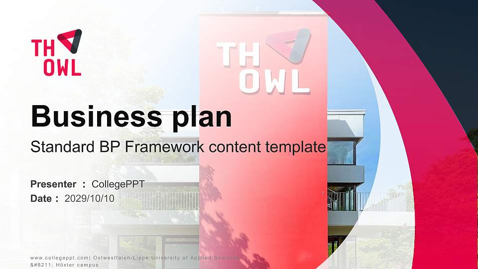 Ostwestfalen-Lippe University of Applied Sciences – Höxter campus Competition/Entrepreneurship Contest PPT Template16:9 ratio PPT effect preview image