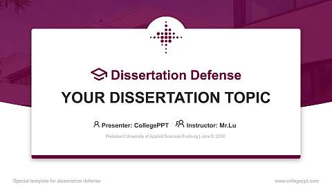 Protestant University of Applied Sciences Freiburg Graduation Thesis Defense PPT Template