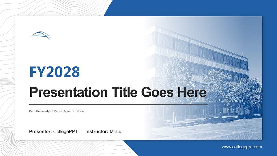 Kehl University of Public Administration Academic Presentation/Research Findings Report PPT Template16:9 ratio PPT effect preview image