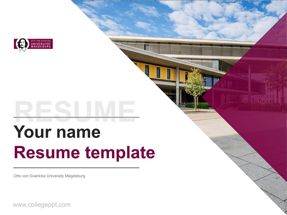 Otto von Guericke University Magdeburg Resume PPT Template4:3 ratio PPT effect preview image5
