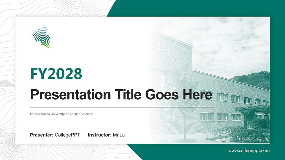 Kaiserslautern University of Applied Sciences Academic Presentation/Research Findings Report PPT Template16:9 ratio PPT effect preview image