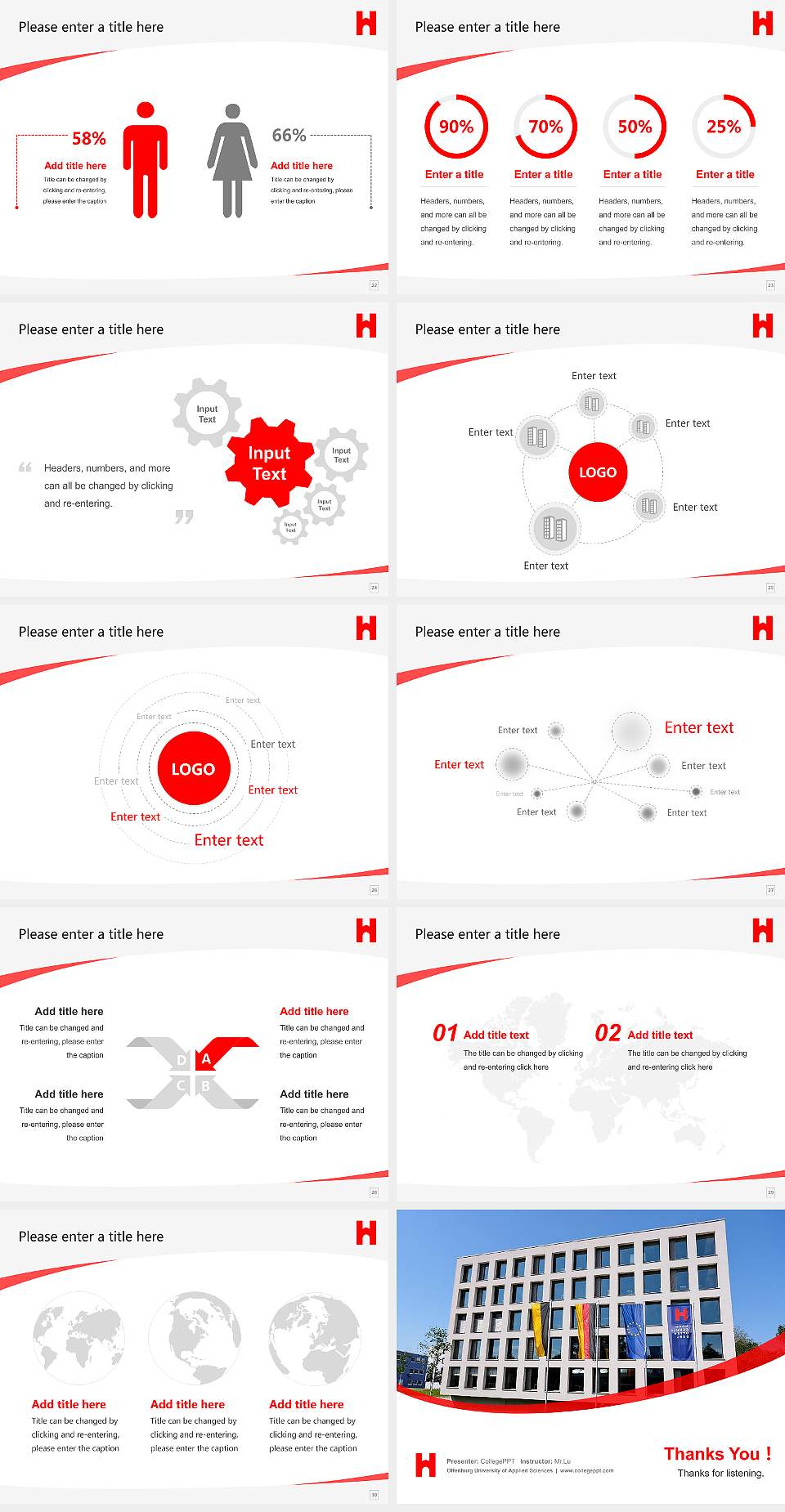 Offenburg University of Applied Sciences Course/Courseware Creation PPT Template4:3 ratio PPT effect preview image4