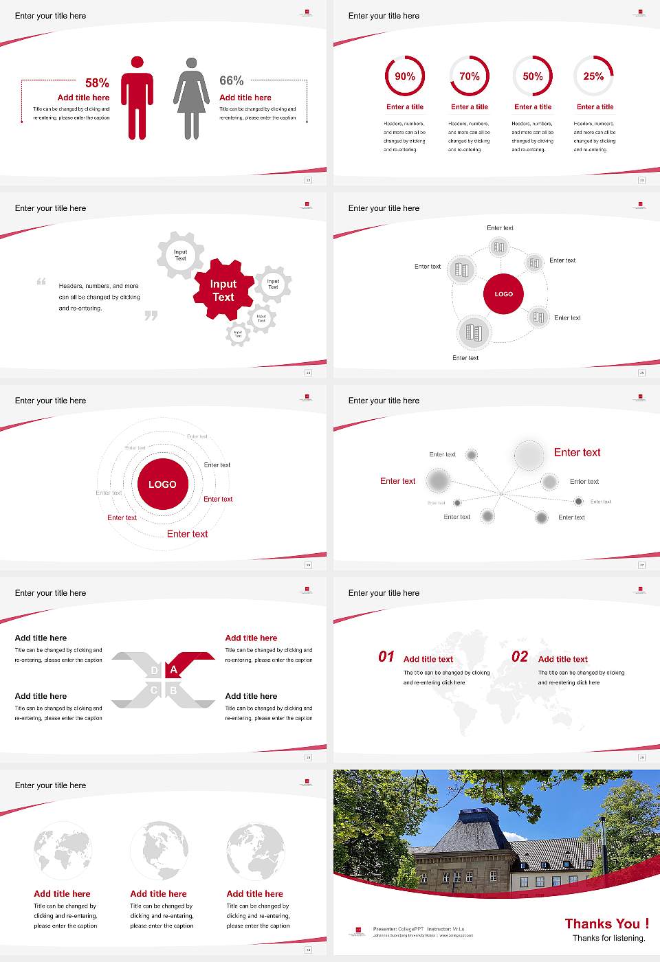 Johannes Gutenberg University Mainz Course/Courseware Creation PPT Template16:9 ratio PPT effect preview image4