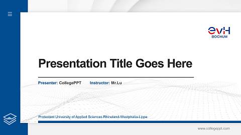 Protestant University of Applied Sciences Rhineland-Westphalia-Lippe Thesis Proposal/Graduation Defense PPT Template