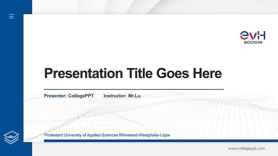 Protestant University of Applied Sciences Rhineland-Westphalia-Lippe Thesis Proposal/Graduation Defense PPT Template16:9 ratio PPT effect preview image