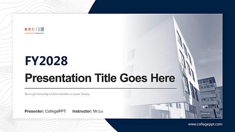 Municipal University of Administration in Lower Saxony Academic Presentation/Research Findings Report PPT Template