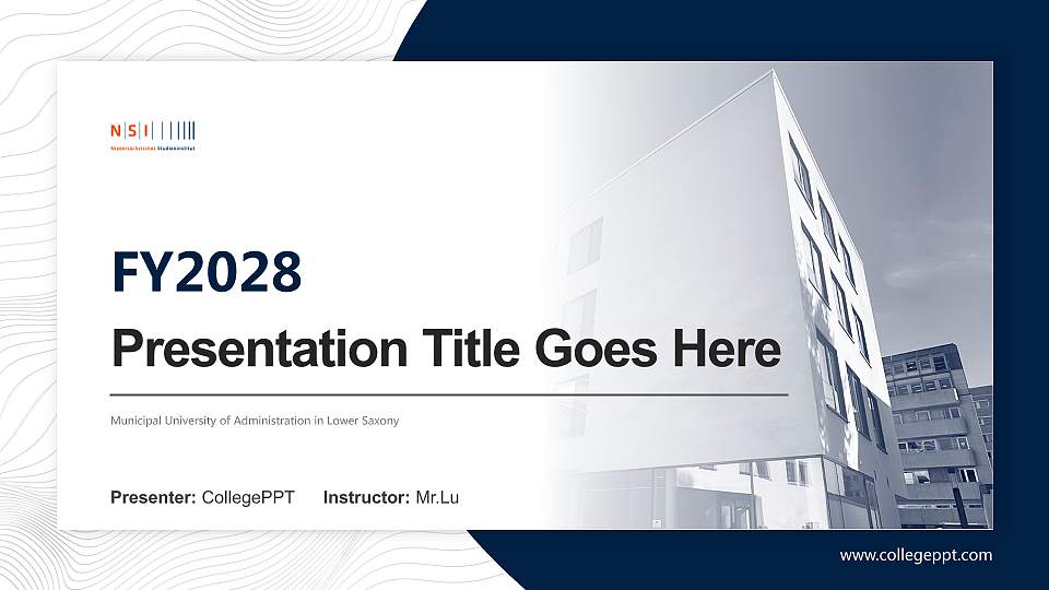 Municipal University of Administration in Lower Saxony Academic Presentation/Research Findings Report PPT Template16:9 ratio PPT effect preview image