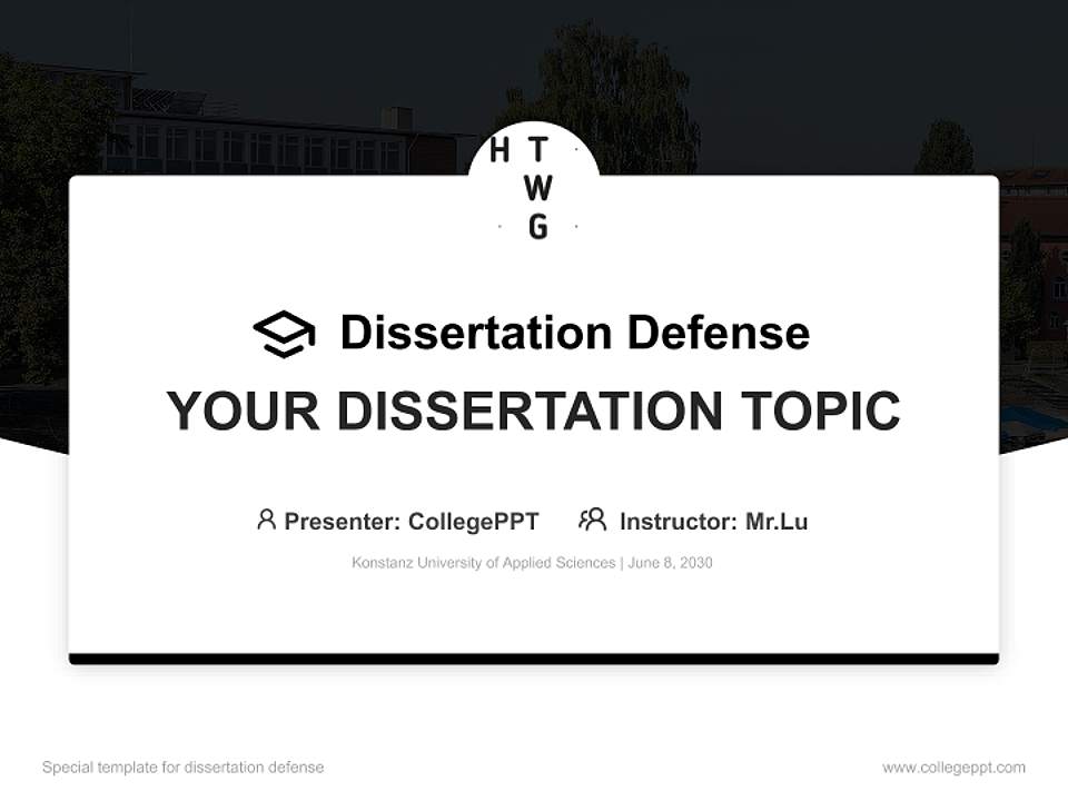 Konstanz University of Applied Sciences Graduation Thesis Defense PPT Template4:3 ratio PPT effect preview image7