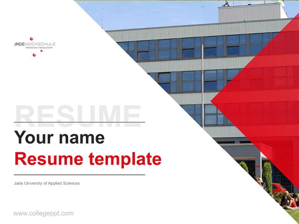 Jade University of Applied Sciences Resume PPT Template4:3 ratio PPT effect preview image5