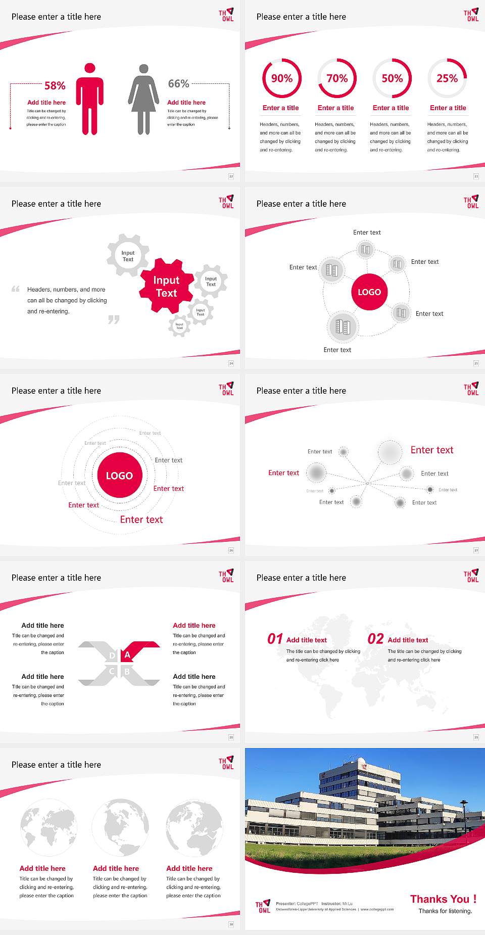 Ostwestfalen-Lippe University of Applied Sciences Course/Courseware Creation PPT Template4:3 ratio PPT effect preview image4