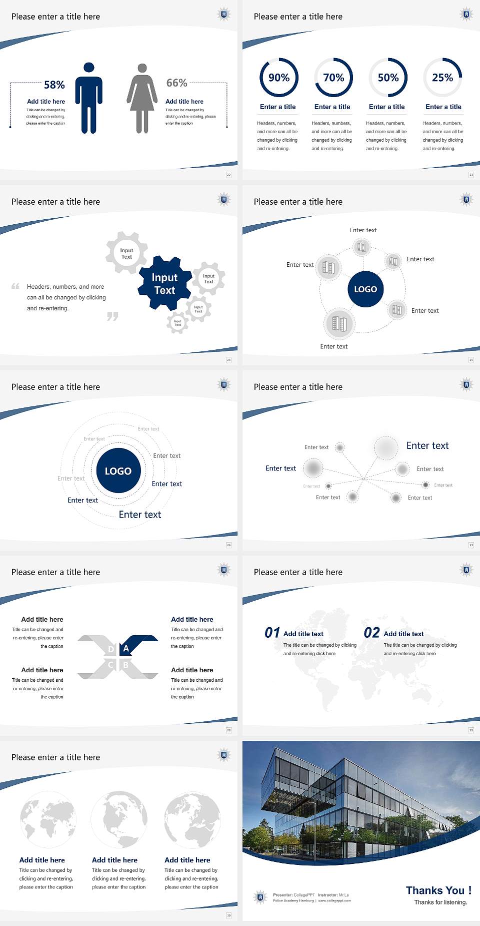 Police Academy Hamburg Course/Courseware Creation PPT Template4:3 ratio PPT effect preview image4