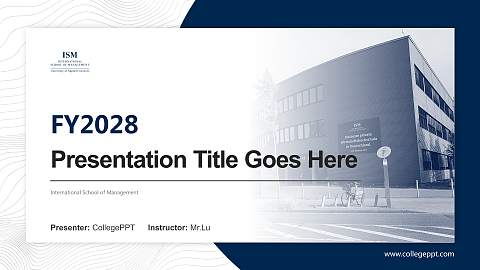 International School of Management Academic Presentation/Research Findings Report PPT Template