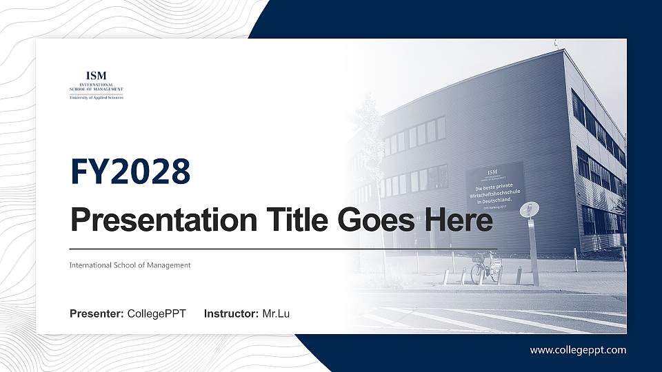 International School of Management Academic Presentation/Research Findings Report PPT Template16:9 ratio PPT effect preview image