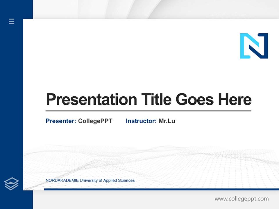 NORDAKADEMIE University of Applied Sciences Thesis Proposal/Graduation Defense PPT Template4:3 ratio PPT effect preview image5