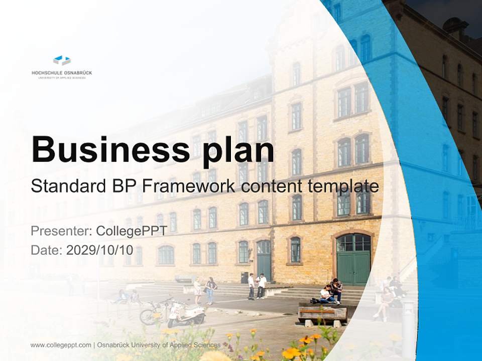 Osnabrück University of Applied Sciences Competition/Entrepreneurship Contest PPT Template4:3 ratio PPT effect preview image9