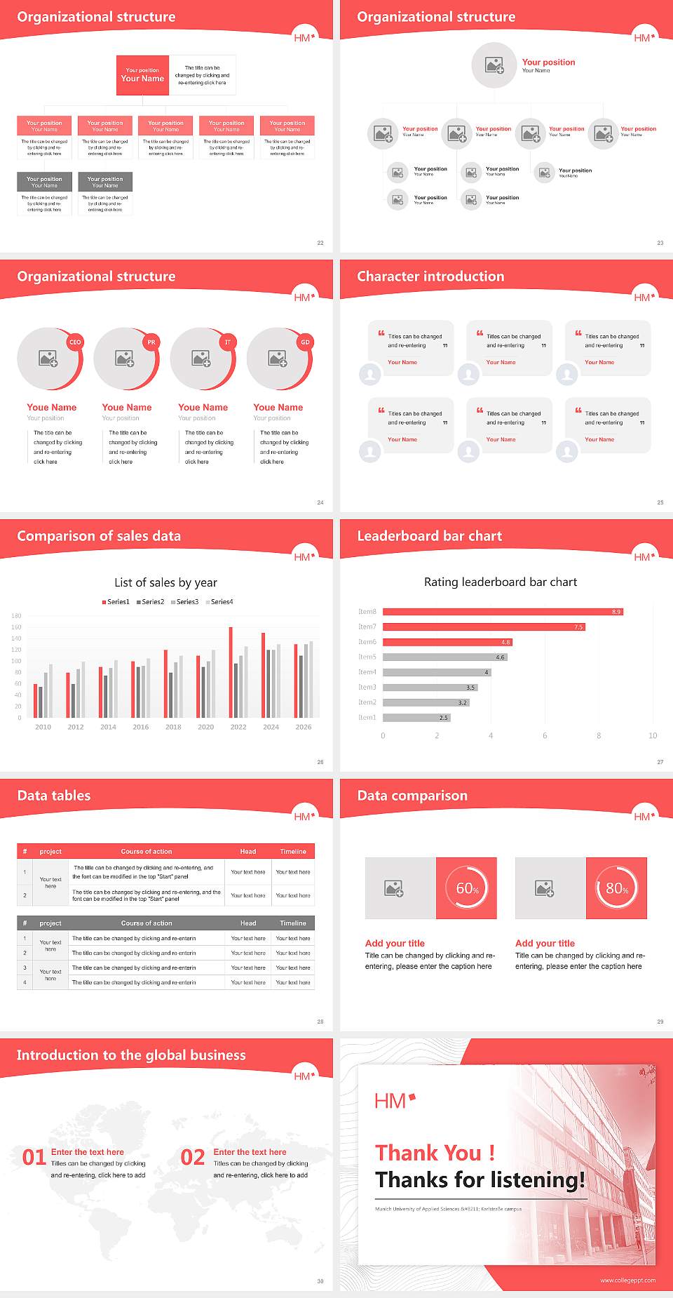 Munich University of Applied Sciences – Karlstraße campus Academic Presentation/Research Findings Report PPT Template4:3 ratio PPT effect preview image4