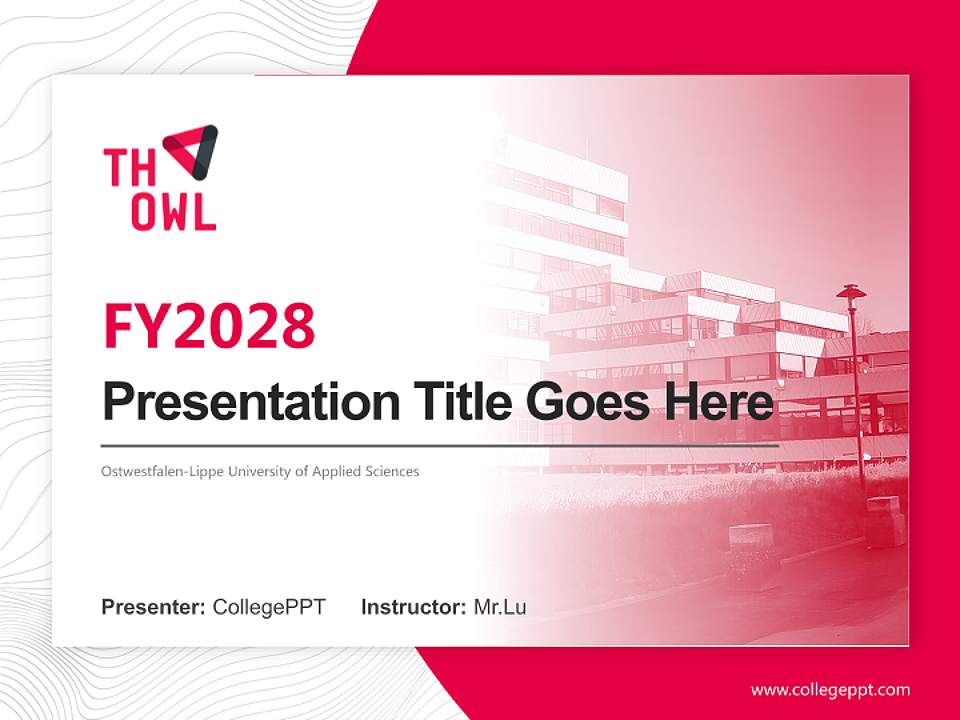 Ostwestfalen-Lippe University of Applied Sciences Academic Presentation/Research Findings Report PPT Template4:3 ratio PPT effect preview image5