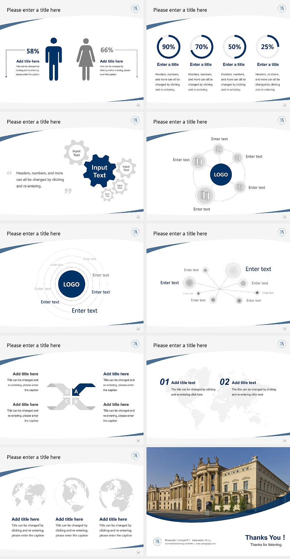 Humboldt University of Berlin Course/Courseware Creation PPT Template4:3 ratio PPT effect preview image4