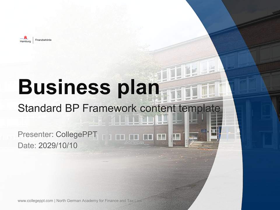 North German Academy for Finance and Tax Law Competition/Entrepreneurship Contest PPT Template4:3 ratio PPT effect preview image9