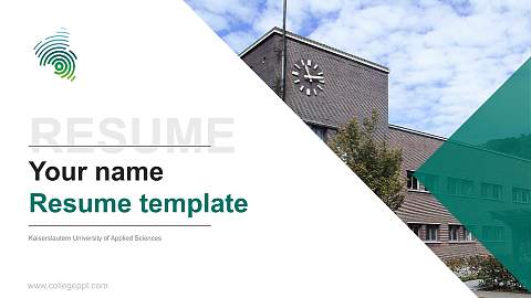Kaiserslautern University of Applied Sciences Resume PPT Template