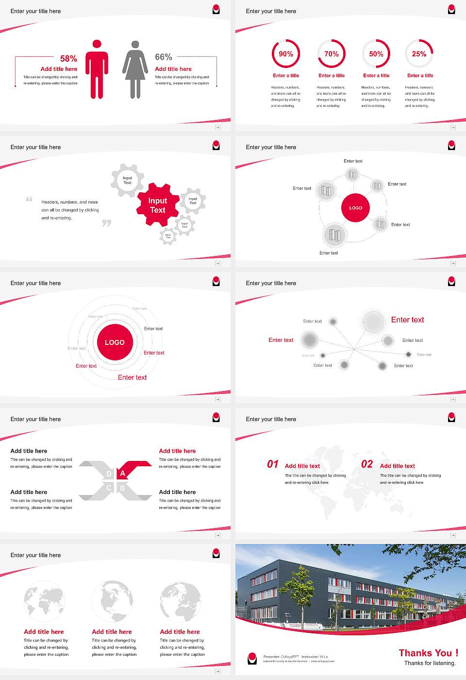 Lübeck University of Applied Sciences Course/Courseware Creation PPT Template16:9 ratio PPT effect preview image4