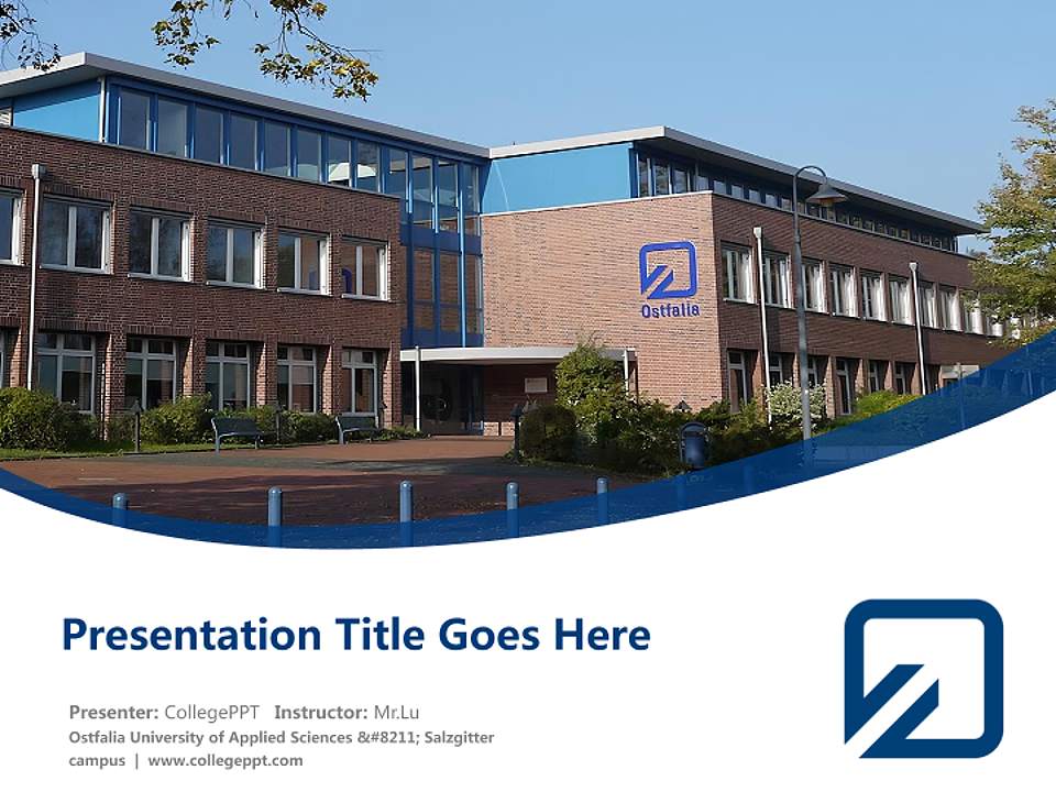 Ostfalia University of Applied Sciences – Salzgitter campus Course/Courseware Creation PPT Template4:3 ratio PPT effect preview image5