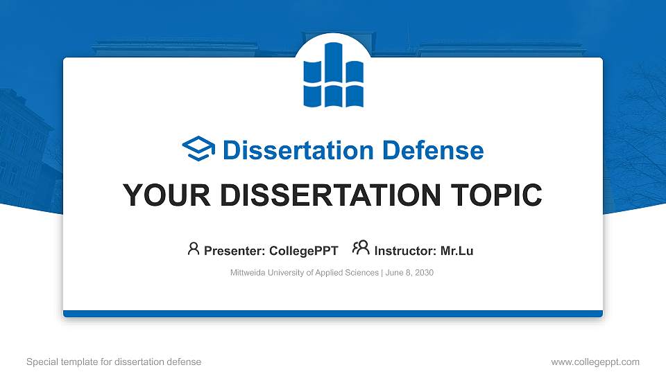 Mittweida University of Applied Sciences Graduation Thesis Defense PPT Template16:9 ratio PPT effect preview image