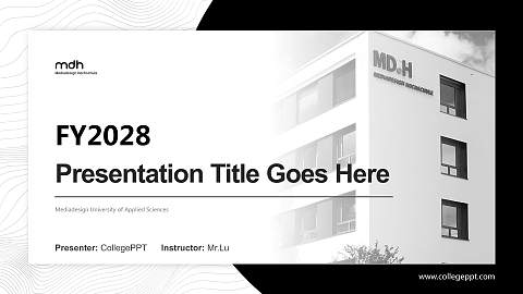 Mediadesign University of Applied Sciences Academic Presentation/Research Findings Report PPT Template