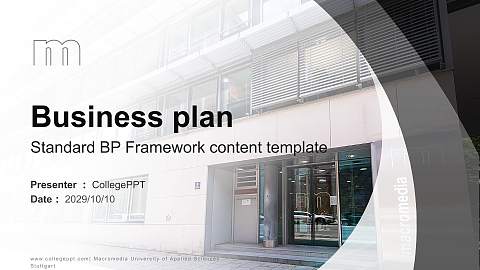 Macromedia University of Applied Sciences Stuttgart Competition/Entrepreneurship Contest PPT Template