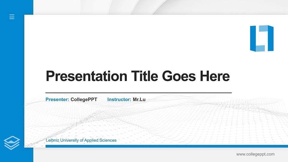 Leibniz University of Applied Sciences Thesis Proposal/Graduation Defense PPT Template16:9 ratio PPT effect preview image