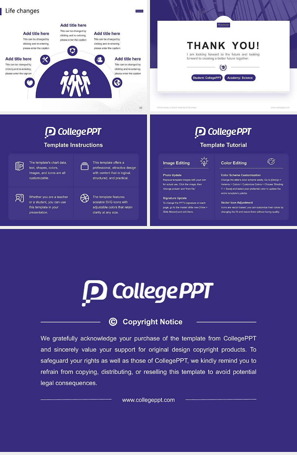 IB University of Health and Social Sciences National Scholarship Defense PPT Template4:3 ratio PPT effect preview image4
