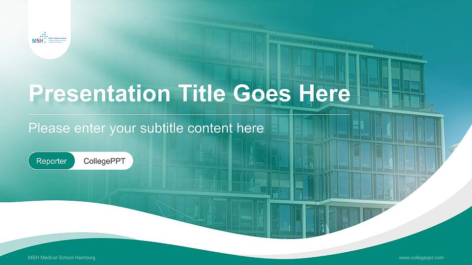 MSH Medical School Hamburg Lecture Sharing and Networking Event PPT Template16:9 ratio PPT effect preview image