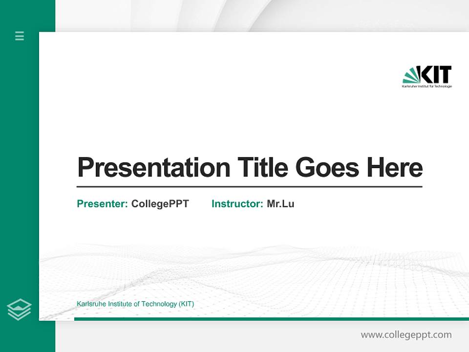 Karlsruhe Institute of Technology (KIT) Thesis Proposal/Graduation Defense PPT Template4:3 ratio PPT effect preview image5