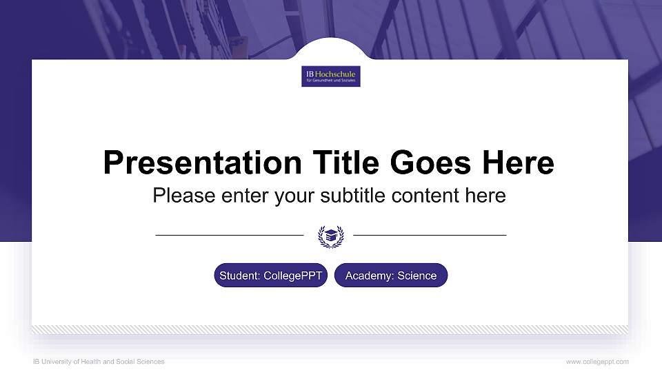 IB University of Health and Social Sciences National Scholarship Defense PPT Template16:9 ratio PPT effect preview image