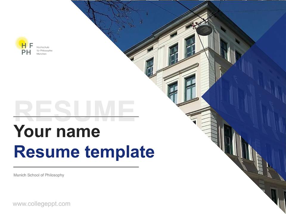 Munich School of Philosophy Resume PPT Template4:3 ratio PPT effect preview image5