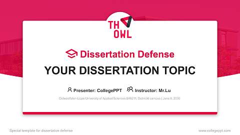 Ostwestfalen-Lippe University of Applied Sciences – Detmold campus Graduation Thesis Defense PPT Template