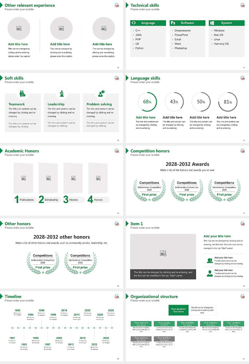 Protestant University of Applied Sciences Ludwigsburg Resume PPT Template16:9 ratio PPT effect preview image3