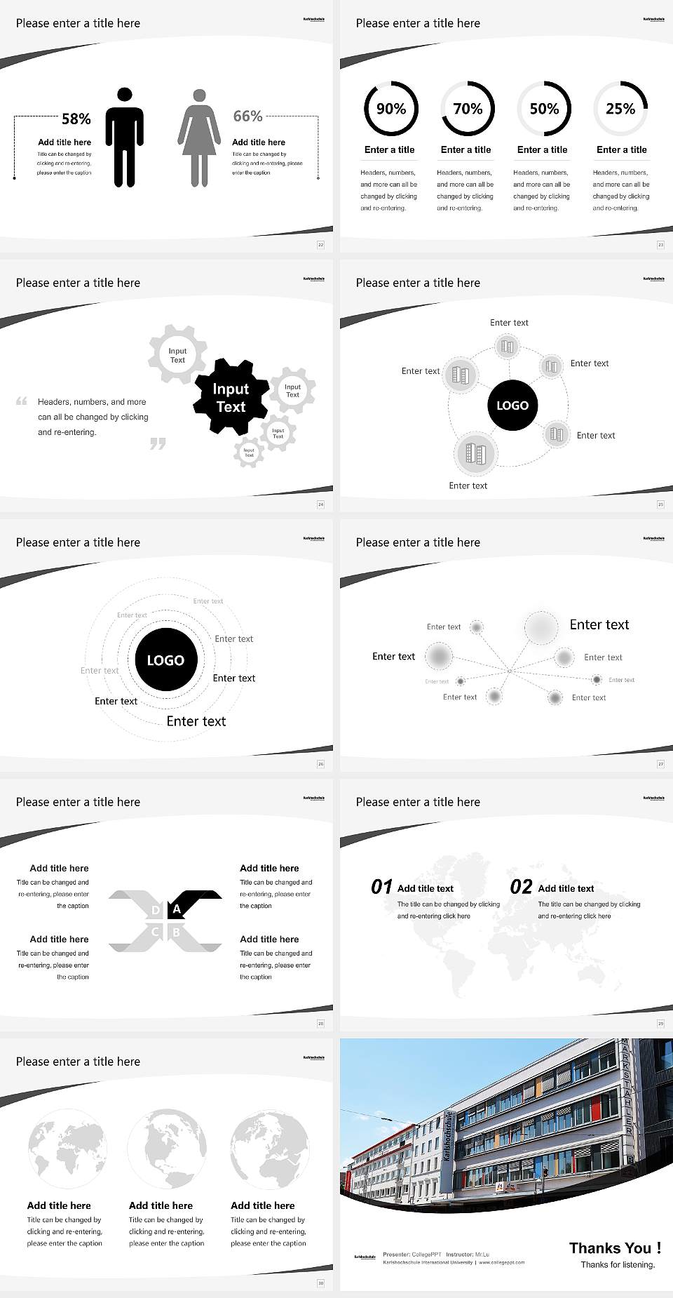 Karlshochschule International University Course/Courseware Creation PPT Template4:3 ratio PPT effect preview image4