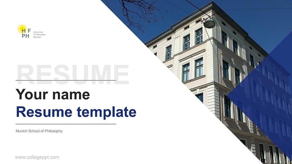 Munich School of Philosophy Resume PPT Template16:9 ratio PPT effect preview image