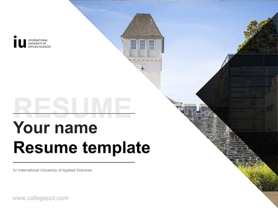 IU International University of Applied Sciences Resume PPT Template4:3 ratio PPT effect preview image5