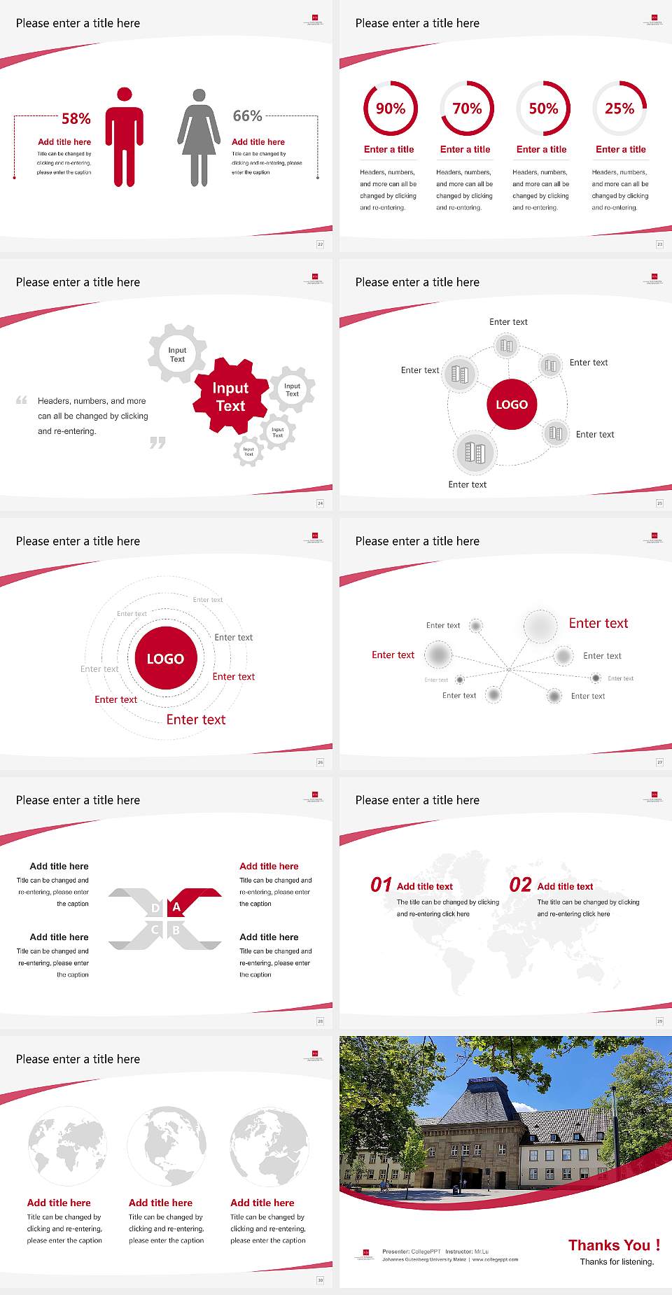 Johannes Gutenberg University Mainz Course/Courseware Creation PPT Template4:3 ratio PPT effect preview image4