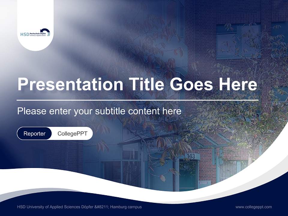 HSD University of Applied Sciences Döpfer – Hamburg campus Lecture Sharing and Networking Event PPT Template4:3 ratio PPT effect preview image4