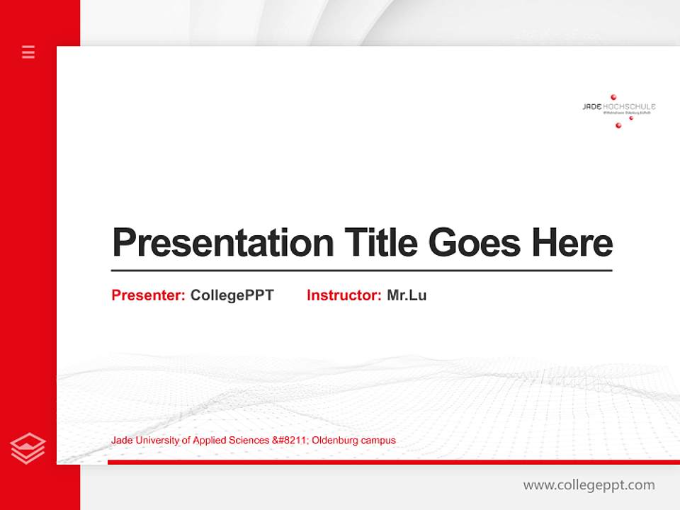 Jade University of Applied Sciences – Oldenburg campus Thesis Proposal/Graduation Defense PPT Template4:3 ratio PPT effect preview image5